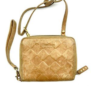 Hammitt Leather Crossbody/Wristlet Bag with Diamond Pattern